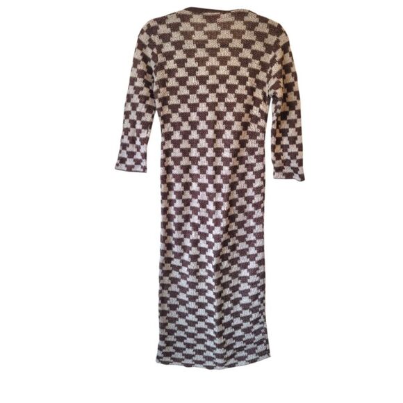 LISA SAYS GAH Women's Mafalda Knit Midi Dress In Brown Multi Size M - Picture 3 of 7